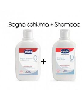 Chicco Bagno Schiuma + Shampoo  Primi Mesi  -  2x200ml (-50%)