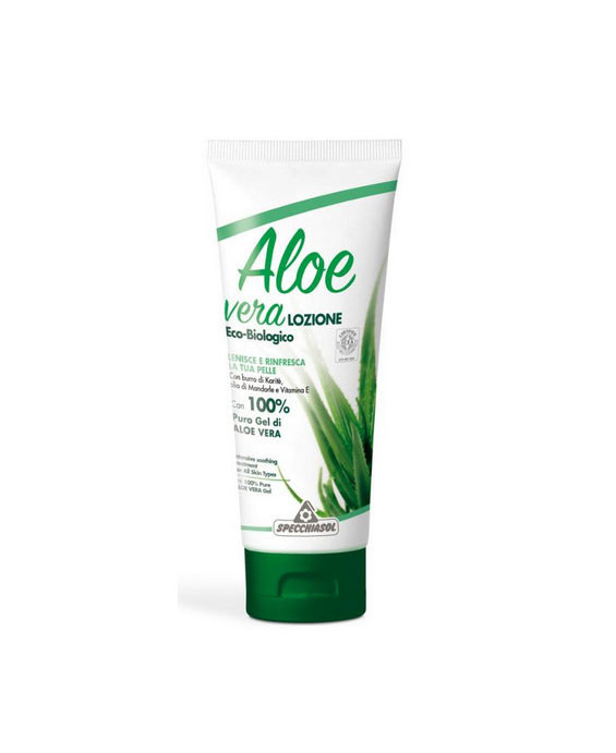 Specchiasol Aloe Vera Lozione Eco Bio Burro Di Karite, Olio di Mandorle e Vitamina E