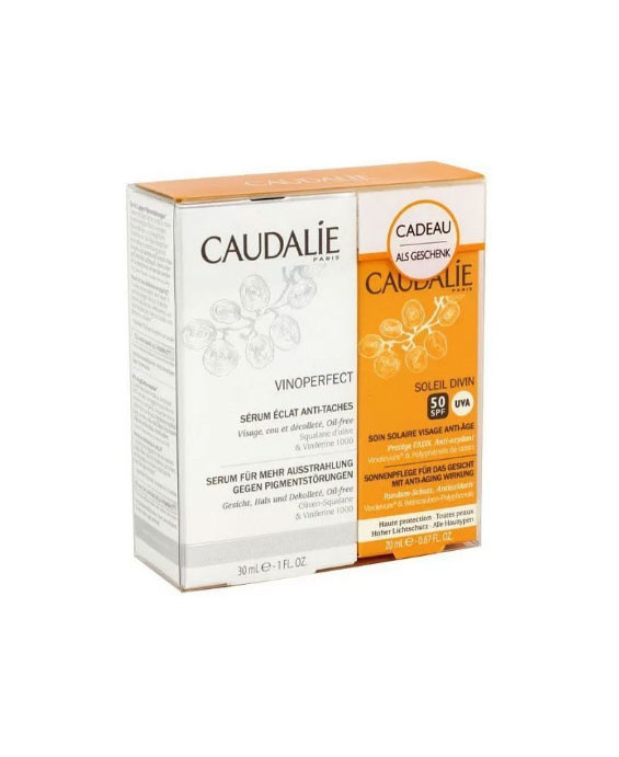 Caudalie Vinoperfect Siero Illuminante Anti Macchie + Crema Solare Viso in Omaggio